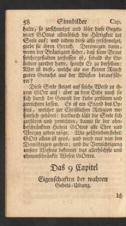 Das 9 Capitel Eigenschaften der wahren Gebets-Uibung.
