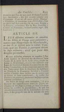 Article III. - Article XVIII.