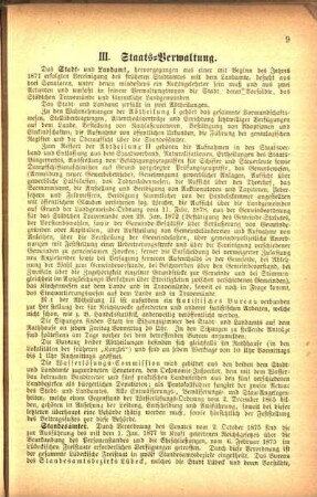 III. Staats-Verwaltung.