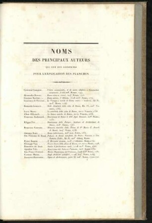 Noms des principaux auteurs, qui ont été consultés pour l'explication des planches