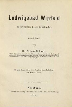 Ludwigsbad Wipfeld im bayerischen Kreise Unterfranken