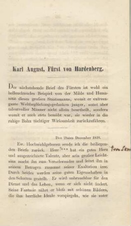 Karl August, Fürst von Hardenberg