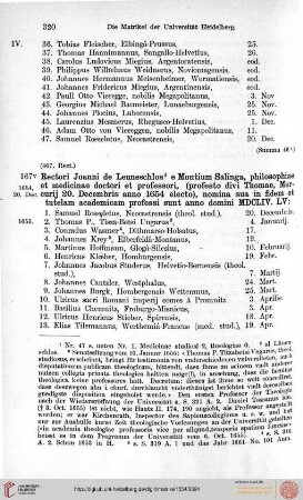 20. December 1654 bis 22. December 1662