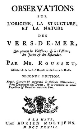 Observations sur l'Origine, la Structure et la Nature des Vers-de-Mer