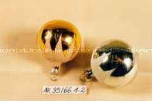 Historisches Weihnachtsornament - Kugeln, hellblau-gelb