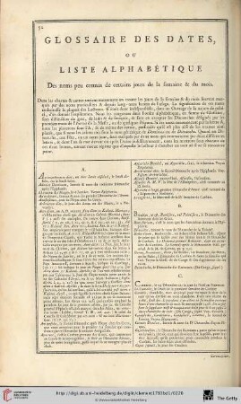Glossaire des dates, ou liste alphabétique […]
