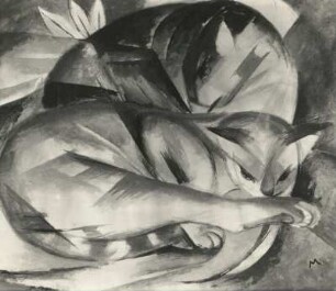 Marc, Franz. Zwei Katzen. Tempera; 46 x 37,5 cm. 1912
