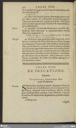 Locus XVIII. De Precatione