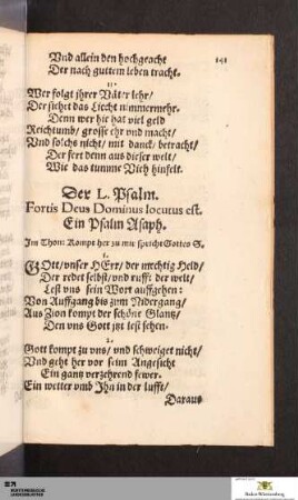 Der L. Psalm - Der XCIX. Psalm