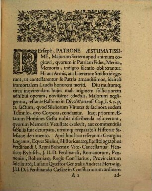 Godofredi Rhonii Vratislaviensis Epistolarum Historicarum ... De Quibusdam Ineditis Historiae Silesiacae Scriptoribus, 3