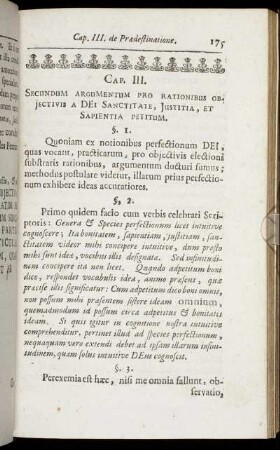 Cap. III. Secundum Argumentum Pro Rationibus Objectivis A DEI Sanctitate, Justitia, Et Sapientia Petitum
