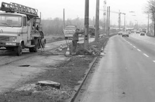 Höherlegung der Ettlinger Allee wegen der Einfädelungsspuren für die künftige Kreuzung Südtangente und Ettlinger Allee