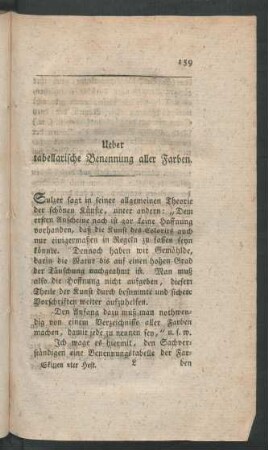 Ueber tabellarische Benennung aller Farben