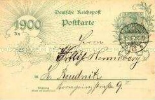 Postkarte zum Jahrtausendwechsel 1900