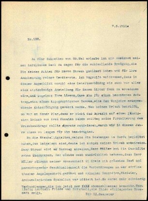 Bericht des zweiten Sekretars an das General-Sekretariat