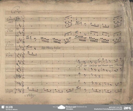 Einlage Coro (Franz Seydelmann): "Più la belva nel bosco non freme"