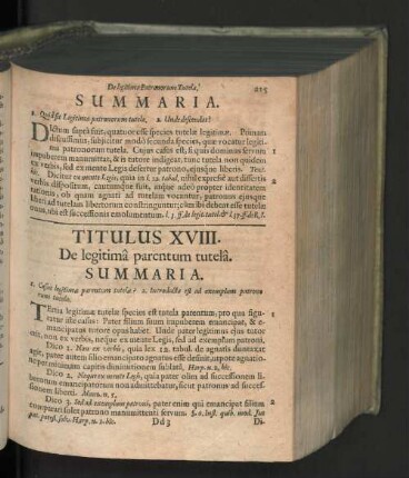 Titulus XVIII. De legitimâ parentum tutelâ.