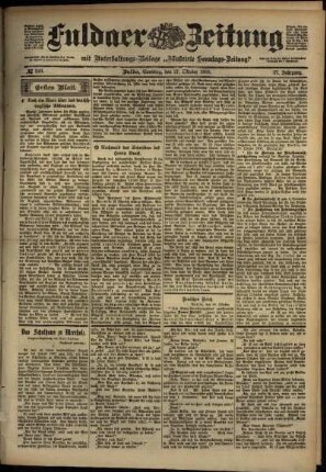 Erste Ausgabe vom Samstag, den 27. Oktober 1900.