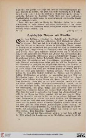 29: Soziologische Romane und Novellen