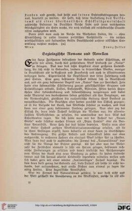 29: Soziologische Romane und Novellen