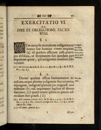 137-156, Exercitatio VI. De Ivre Et Obligatione Pactorvm.