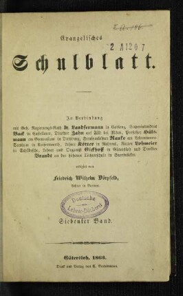 7: Evangelisches Schulblatt - 7.1863