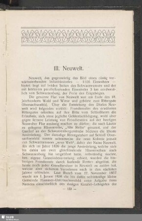 III. Neuwelt