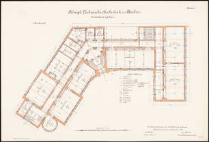 Technische Hochschule Berlin Erweiterungsbau, 1. Bauabschnitt: Grundriss (Erstes Stockwerk) 1:100