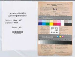 Entnazifizierung Otto Jansen, geb. 31.07.1898 (Verw.Angest.)