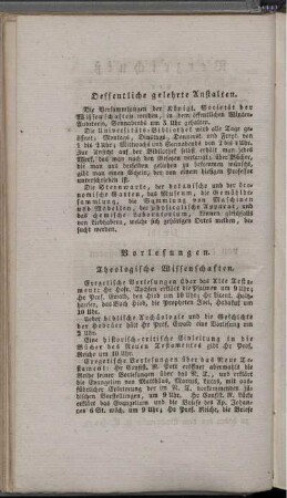 Vorlesungen