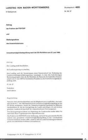 Drucksachen 4551-4600: Anträge, Anfragen, Gesetzentwürfe