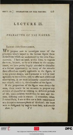 Lecture IX: Character of the Figure