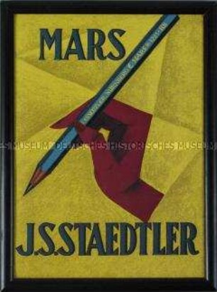 Werbeaufsteller / -schild für "Mars J.S. Staedtler"-Bleistifte