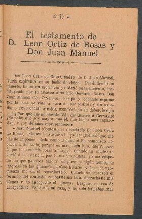 El testamento de Léon Ortiz de Rosas y Don Juan Manuel