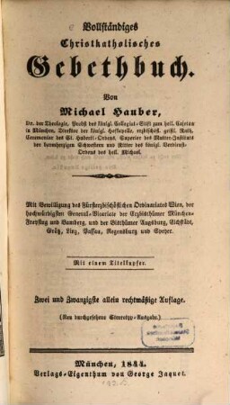 Vollständiges Christkatholisches Gebethbuch