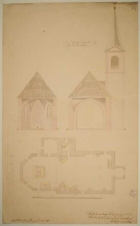 Entwurfszeichnung für eine Filialkirche