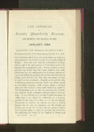 England and France in Indo-China.