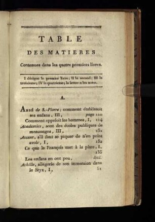 Table des matières