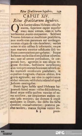 Caput XIV. Ritus Israëlitarum lugubres.