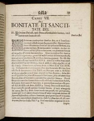 Caput VII. De Bonitate Et Sanctitate Dei.