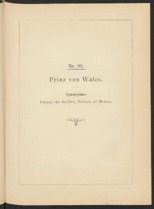 Nr. 89. Prinz von Wales