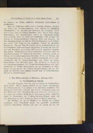 4. Die Winterschlacht in Masuren, Februar 1915.