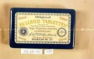 Blechschachtel für "Original 'BULLRICH-TABLETTEN'"