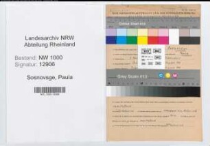 Entnazifizierung Paula Sosnovsge, geb. 07.03.1903 (Postassistentin)
