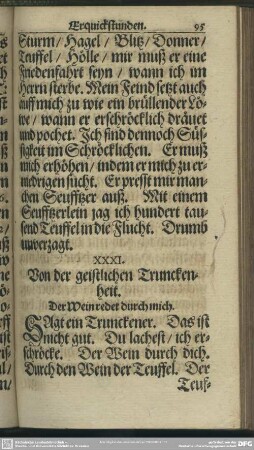 XXXI. Von der geistlichenTrunckenheit
