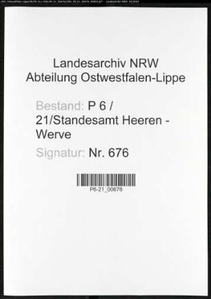 Sterberegister Standesamt Heeren-Werve