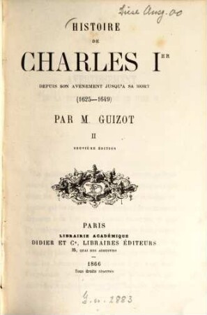Histoire de Charles Ier : depuis son avénement jusqu'à sa mort. 2
