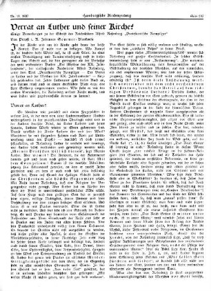 Verrat an Luther und seiner Kirche! : Einige Bemerkungen zu der Schrift des Reichsleiters Alfred Rosenberg „Protestantische Rompilger“