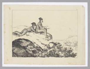 Landschaft mit zwei Studenten der Polytechnischen Universität, Blatt 42 der Folge "Federzeichnungen"