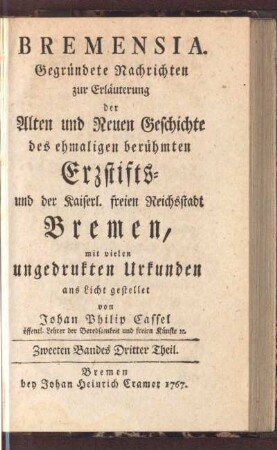 Zweeten Bandes Dritter Theil